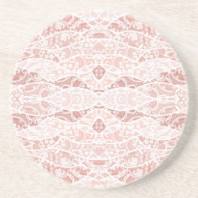 Faux White Snöre Blommigt Fishnet Underlägg (Framsidan)