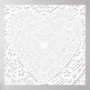 Faux White Snöre Fabric Background Poster