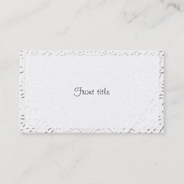 Faux White Snöre Fabric Background Visitkort (Framsida)