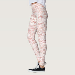 Faux White Snöre Fishnet Leggings