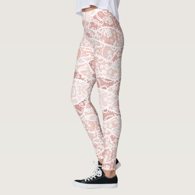 Faux White Snöre Fishnet Leggings Elegant (Vänster)