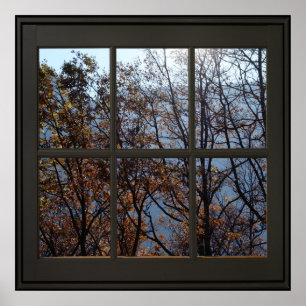 Faux Window Illusion Poster 24x24 svart