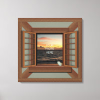 Faux Window med Seashell Anpassningsbar Canvas Wal