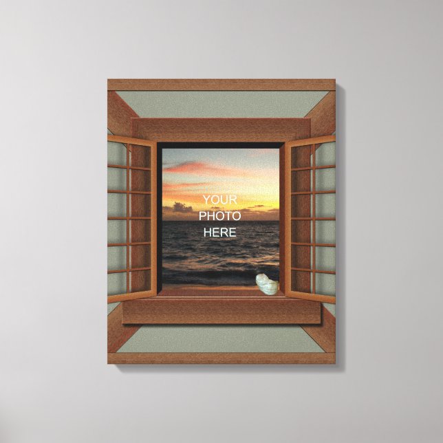 Faux Window med Seashell Anpassningsbar Canvas Wal (Framsida)
