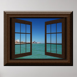Faux Window Poster akvamarine Ocean Scene Tranquil