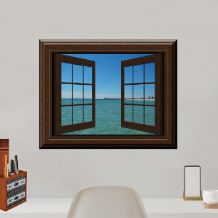 Faux Window Poster akvamarine Ocean Scene Tranquil