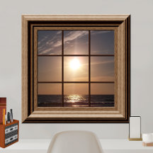 Faux Window Poster Peacnice Sunset Relaxing