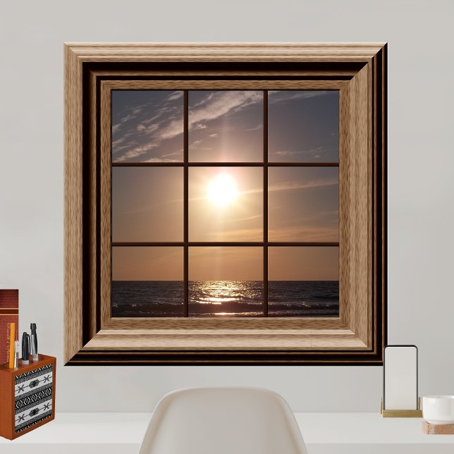 Faux Window Poster Peacnice Sunset Relaxing (Skapare uppladdad)