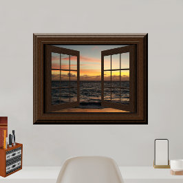 Faux Window Poster Peacnice Sunset Relaxing