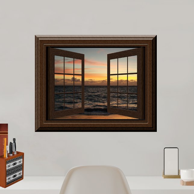 Faux Window Poster Peacnice Sunset Relaxing (Skapare uppladdad)