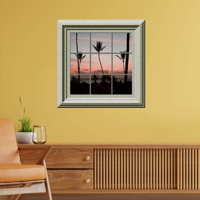 Faux Window Poster Tropical Sunset Relaxing (Vardagsrum 2)