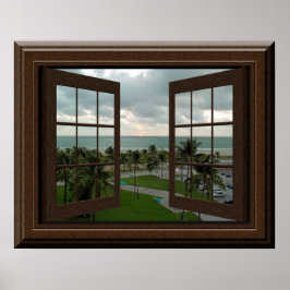 Faux Window Poster tropisk sjöscen