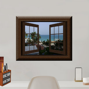 Faux Window Poster tropisk sjöscen