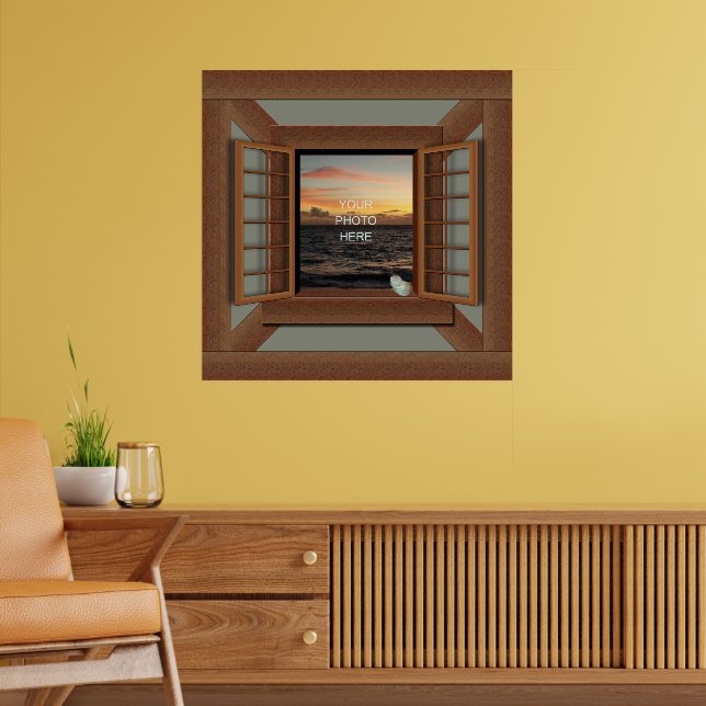 Faux Window Ram Poster Lägg till foto (Vardagsrum 2)