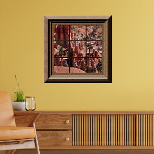 Faux Window Relaxing View Bryce Canyon Utah Poster