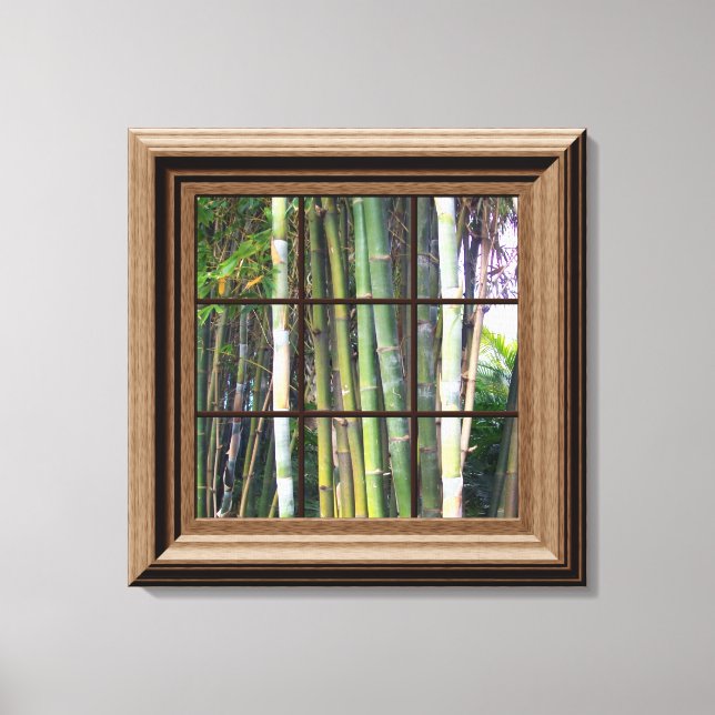 Faux Window Scene Bamboo View Canvas Wall Art (Framsida)