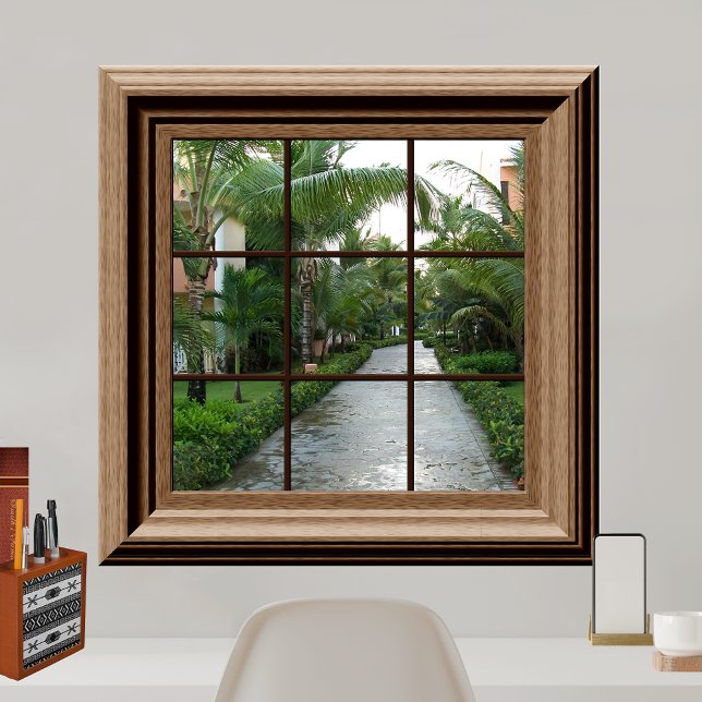 Faux Window Scene Lush Tropical liggande vy Poster (Skapare uppladdad)