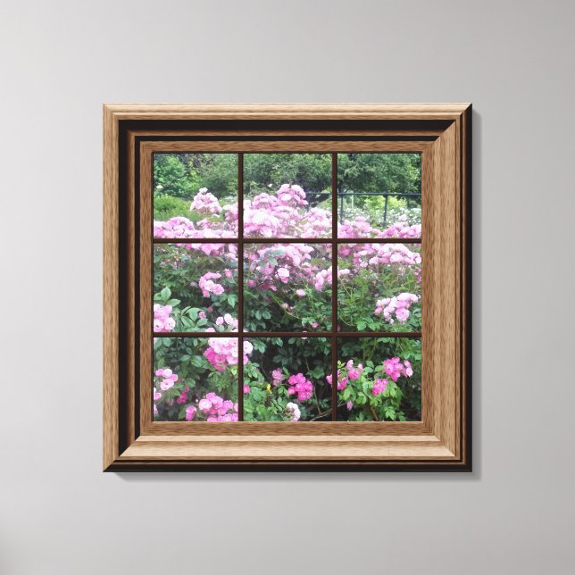 Faux Window Scene Ro Garden Canvas Wall Art (Framsida)