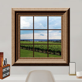 Faux Window View Fake Vineyard Scene Tranquil Poster