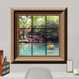 Faux Window View fredliga Vatten Garden Zen Poster