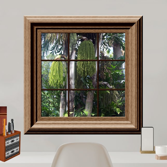 Faux Window View Tropical Forest Träd Poster (Skapare uppladdad)