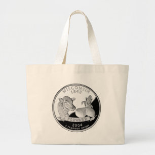 Faux Wisconsin State Quarter Cow Cheese Maj Farm Jumbo Tygkasse