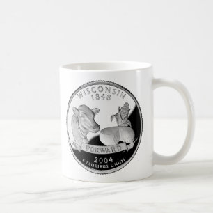 Faux Wisconsin State Quarter Cow Cheese Maj Farm Kaffemugg
