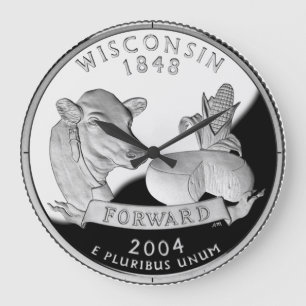 Faux Wisconsin State Quarter Cow Cheese Maj Farm Stor Klocka