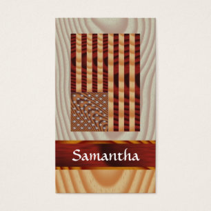 Faux wood American flagga Visitkort
