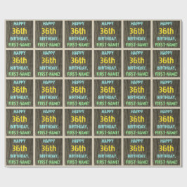 Faux Wood, färgat textutseende, 36:e födelsedagen  Presentpapper