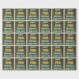 Faux Wood, färgat textutseende, 39:e födelsedagen  Presentpapper