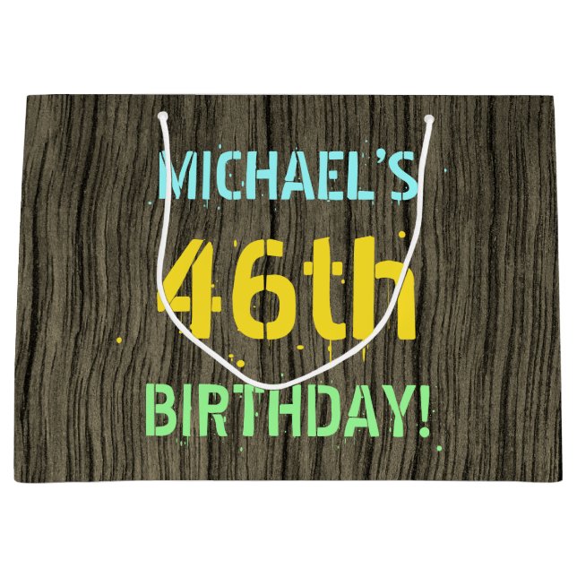 Faux Wood, färgat textutseende, 46:e födelsedagen  (Framsidan)