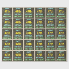 Faux Wood, färgat textutseende, 47:e födelsedagen  Presentpapper