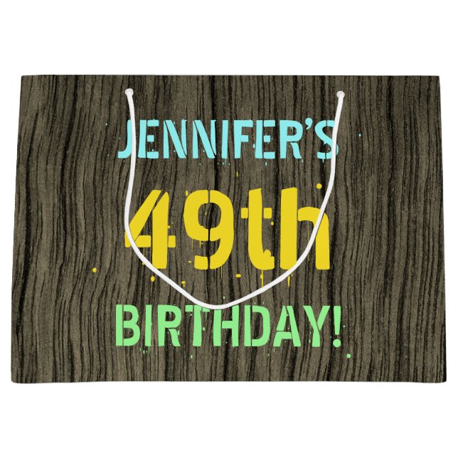 Faux Wood, färgat textutseende, 49:e födelsedagen  (Framsidan)