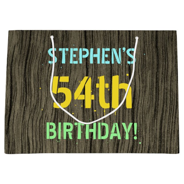 Faux Wood, färgat textutseende, 54:e födelsedagen  (Framsidan)