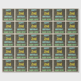 Faux Wood, färgat textutseende, andra födelsedagen Presentpapper