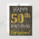 Faux Wood, Faux Guld 50:e födelsedagen + eget namn Vykort (Front/Back)