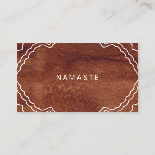 Faux Wood Grain Coola Yoga Teacher Visitkort