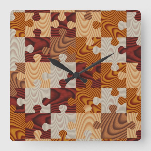 Faux wood jigszawa puzze fyrkantig klocka (Framsida)