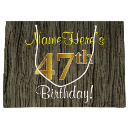 Faux Wood look, Faux Guld 47:e födelsedagen + Namn