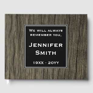 Faux Wood look, Mournful Sympathies Guestbook Gästböcker