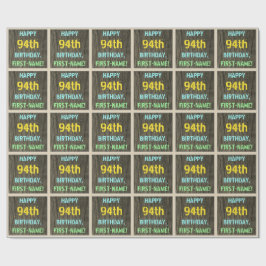 Faux Wood, målad textsökning, 94:e födelsedagen +  Presentpapper