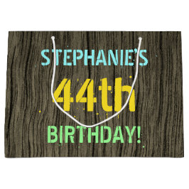 Faux Wood, målad textvisning, 44:e födelsedagen +