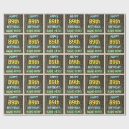 Faux Wood, målad textvisning, 89:e födelsedagen +  Presentpapper