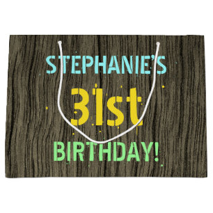 Faux Wood, Pawarded Text look, 31a Birthday + Namn