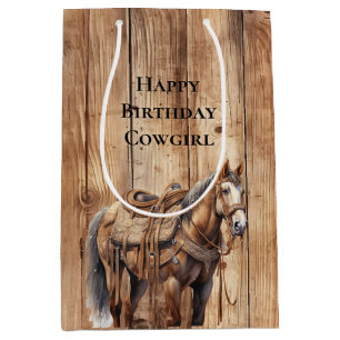 Faux Wood Western Cowboy Cowgirl Horse Birthday