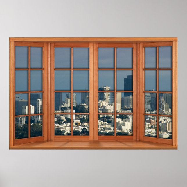 Faux Wooden Bay Window Illusion - San Francisco Poster (Framsidan)