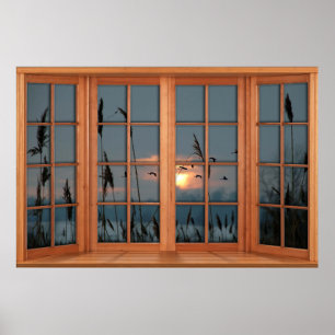 Faux Wooden Bow Window Illusion - Flocket Poster