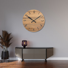 Faux Wooden Finare Paneling Rund Klocka