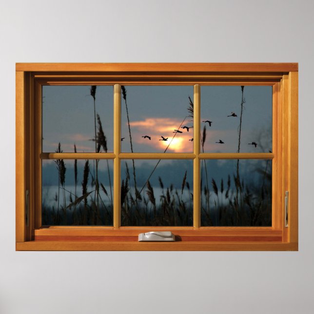 Faux Wooden Window Illusion - Flocket Poster (Framsidan)